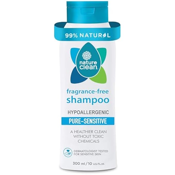 nature clean PURE SENSITIVE SHAMPOO, HYPOALLERGENIC, SENSITIVE SKIN TESTED, FRAGRANCE-FREE, 10 FL. OZ. - Image 1
