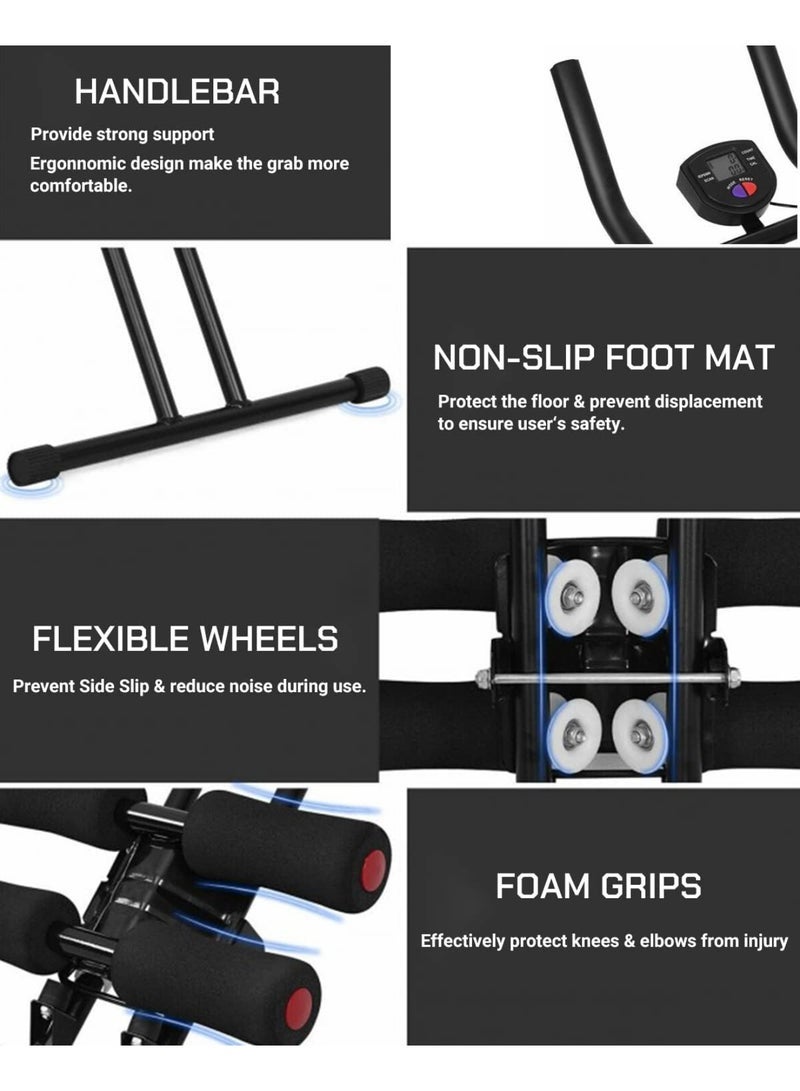 MAAS Abdominal Exerciser Foldable Home Fitness Equipment for Abdominal and Full Body Workout with LCD Display for Home Use - Image 4