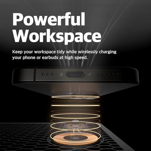 POUT H3 Wireless Charging Mouse Pad – Qi-Enabled Fast Charger Built into Sleek Desk Mat, Compatible with Phones, Earbuds & More(Latte Cream) - Image 4