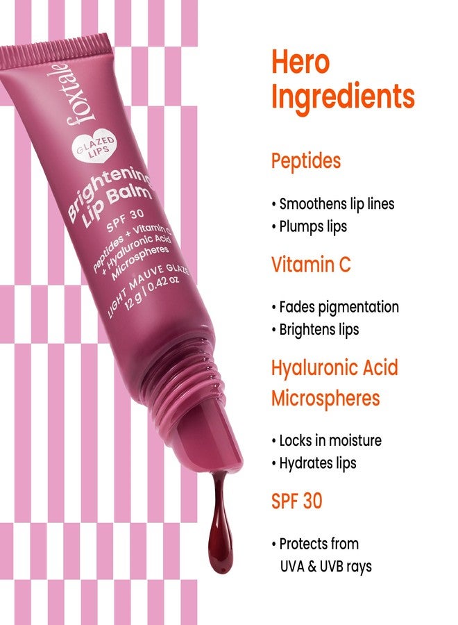 Foxtale SPF 30 Brightening Lip Balm for Dark Lips with Peptides & Vitamin C | Brightens | Hydrates | Tinted Lip Balm - Light Mauve Glaze 12gm - Image 3