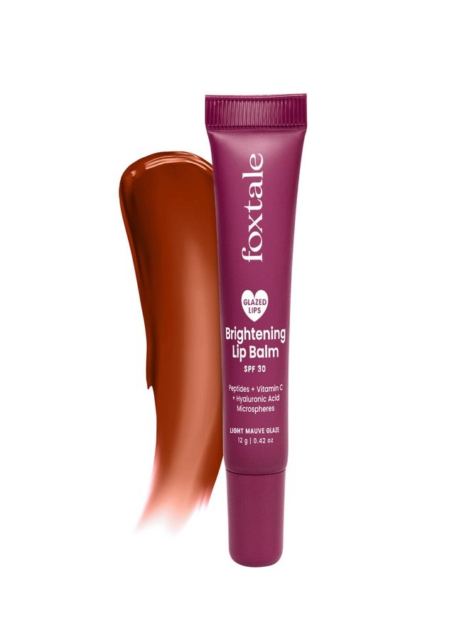 Foxtale SPF 30 Brightening Lip Balm for Dark Lips with Peptides & Vitamin C | Brightens | Hydrates | Tinted Lip Balm - Light Mauve Glaze 12gm - Image 1