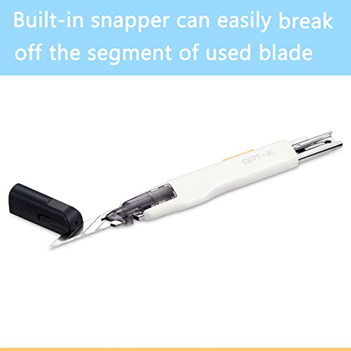 DAT Utility Knife, DAT Series-X Portable Box Cutter, Fine Point Arts and Crafts Blade for Precision Cutting, with 10 Blade Pieces (White, 1 Cutter 10 Blades) - Image 4