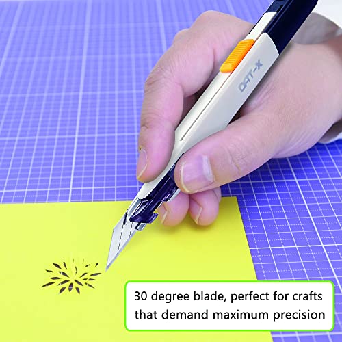 DAT Utility Knife, DAT Series-X Portable Box Cutter, Fine Point Arts and Crafts Blade for Precision Cutting, with 10 Blade Pieces (White, 1 Cutter 10 Blades) - Image 5