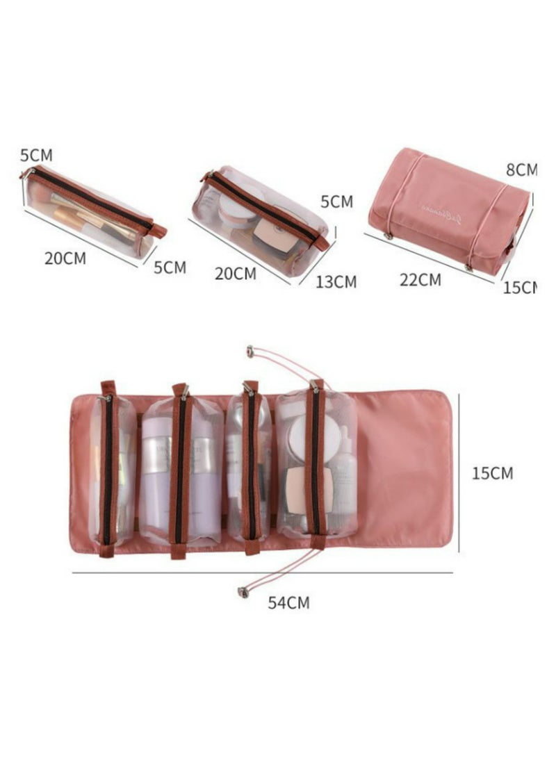 Four-in-one Purple Cosmetic Bag Makeup Storage Detachable Portable Travel Business Trip - Image 5