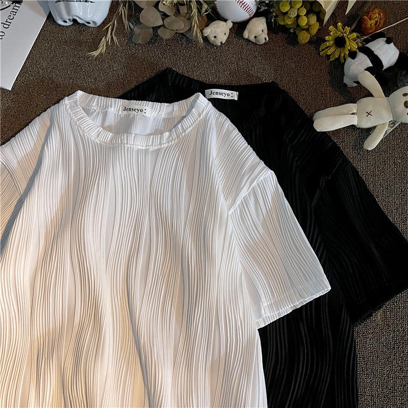Solid color short sleeve T-shirt men's summer Korean fashion brand ins loose half sleeve casual student versatile half sleeve t-shirt - Image 4