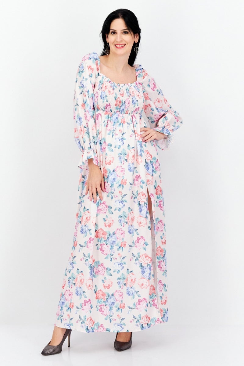 In the style فستان ماكسي مزخرف بالورود للنساء، مجموعة وردية - Image 1