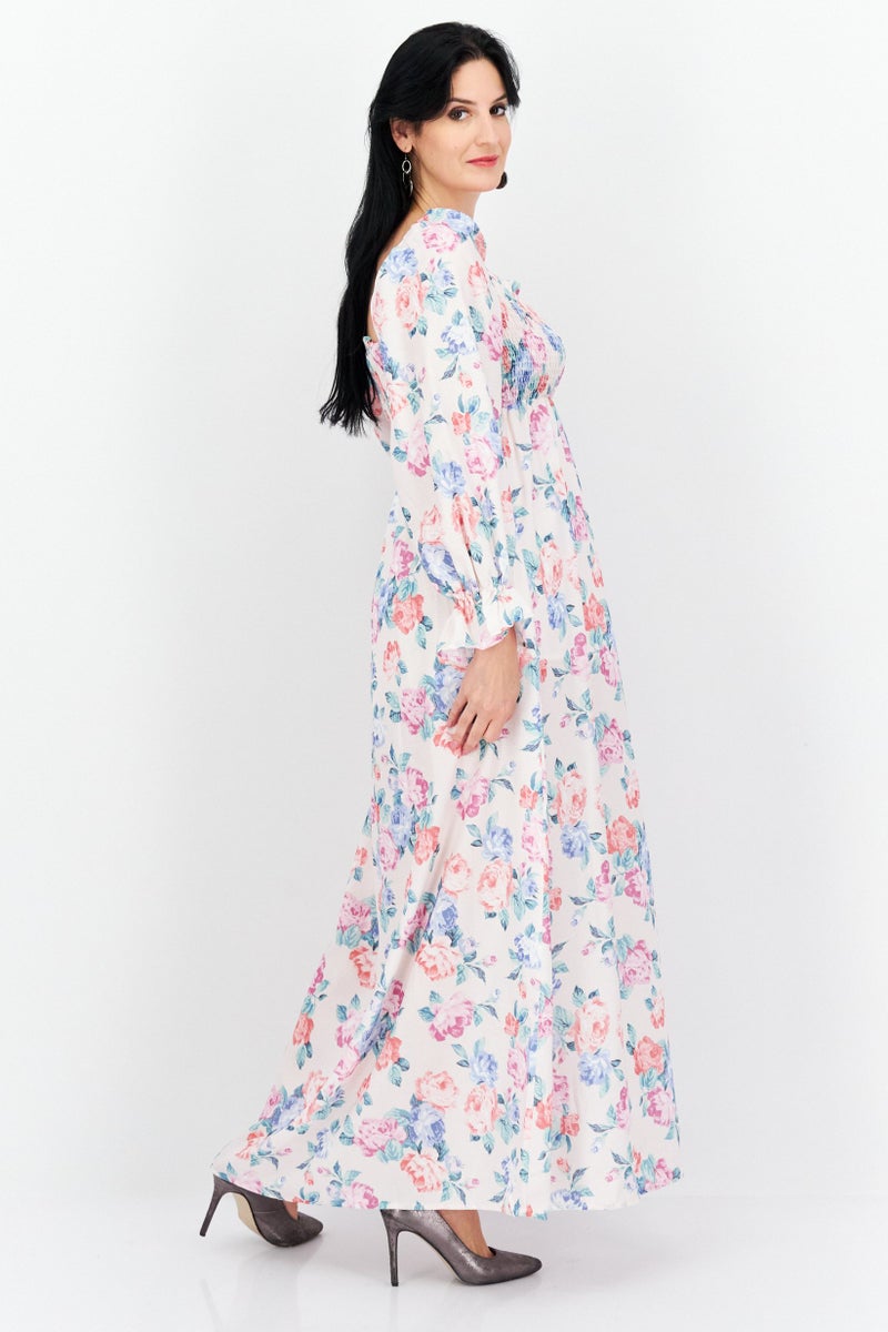 In the style فستان ماكسي مزخرف بالورود للنساء، مجموعة وردية - Image 3