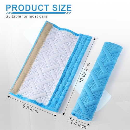 JUSTTOP 2-Pack Universal Car Seat Belt Pads Cover for A More Comfortable Driving, Seat Belt Shoulder Strap Covers Harness Pad for Car Interior Accessories(Blue) - Image 3