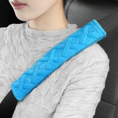 JUSTTOP 2-Pack Universal Car Seat Belt Pads Cover for A More Comfortable Driving, Seat Belt Shoulder Strap Covers Harness Pad for Car Interior Accessories(Blue) - Image 1