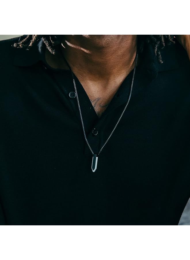 ام في ام تي قلادة رأس حربة سيراميك من الفولاذ المقاوم للصدأ للرجال، سوداء، مقاس واحد 28200207 - Image 4