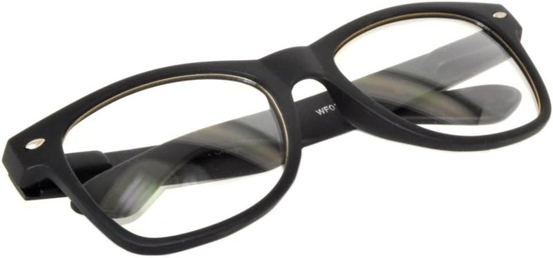 OWL Classic Vintage Sunglasses 80s Style with Clear Lens, Smoke Lens Nerdy Colorful Frames - Image 2