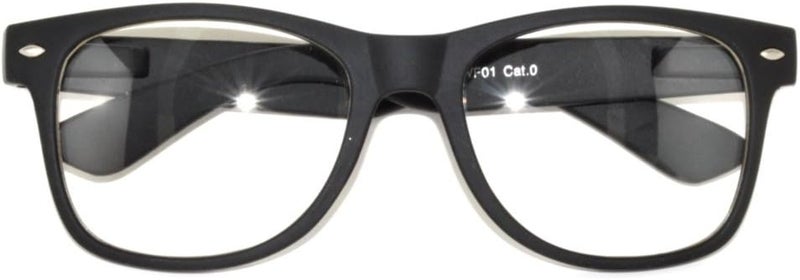 OWL Classic Vintage Sunglasses 80s Style with Clear Lens, Smoke Lens Nerdy Colorful Frames - Image 3