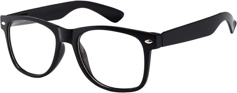 OWL Classic Vintage Sunglasses 80s Style with Clear Lens, Smoke Lens Nerdy Colorful Frames - Image 1