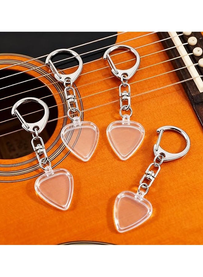 4Pcs Transparent Acrylic Guitar Pick Holder Keychain,Portable Guitar Amp Key Holder Pick Display - Image 4