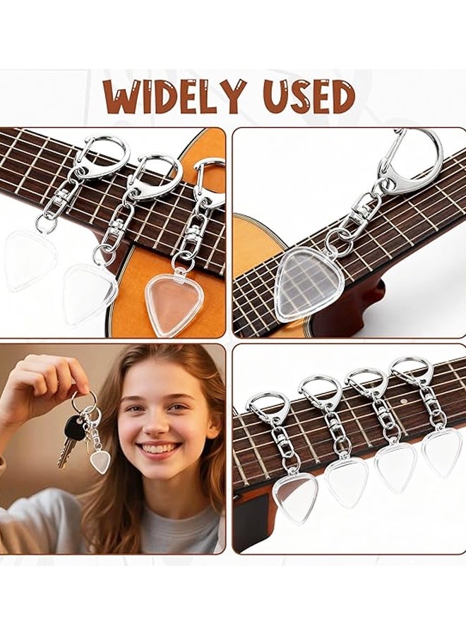 4Pcs Transparent Acrylic Guitar Pick Holder Keychain,Portable Guitar Amp Key Holder Pick Display - Image 5