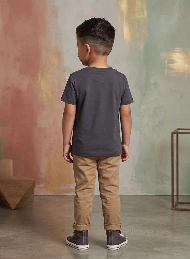 Babies & More Babies & More Toddler Boys Off-White Short Sleeve T-Shirt