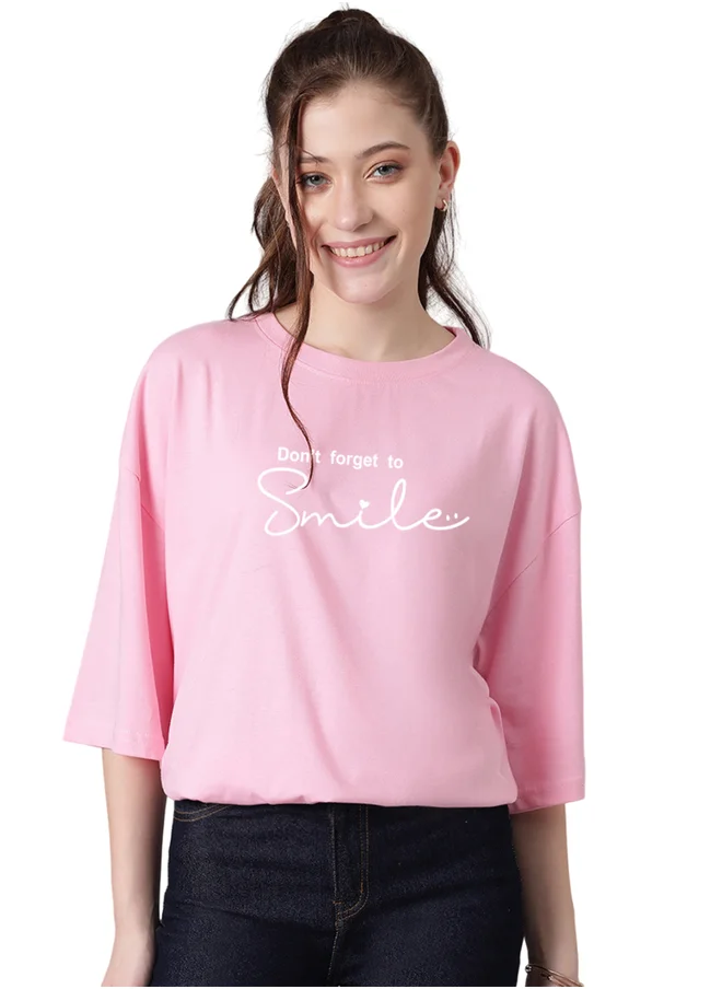 كوتي Slogan Print Short Sleeve Oversized T-Shirt