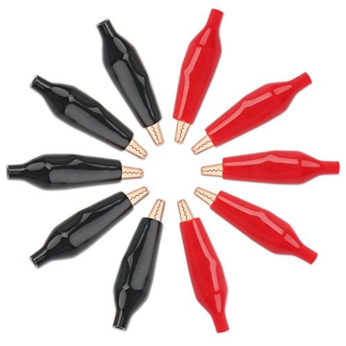 DROK 20pcs Insulated Alligator Clips Electrical Large - 1.77 inch/45mm 10A Pure Copper Alligator Clips for Multimeter - Image 1