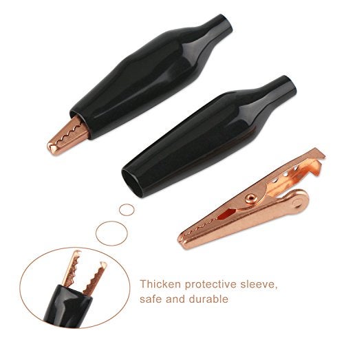 DROK 20pcs Insulated Alligator Clips Electrical Large - 1.77 inch/45mm 10A Pure Copper Alligator Clips for Multimeter - Image 4