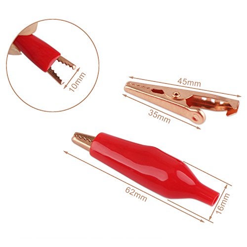 DROK 20pcs Insulated Alligator Clips Electrical Large - 1.77 inch/45mm 10A Pure Copper Alligator Clips for Multimeter - Image 5