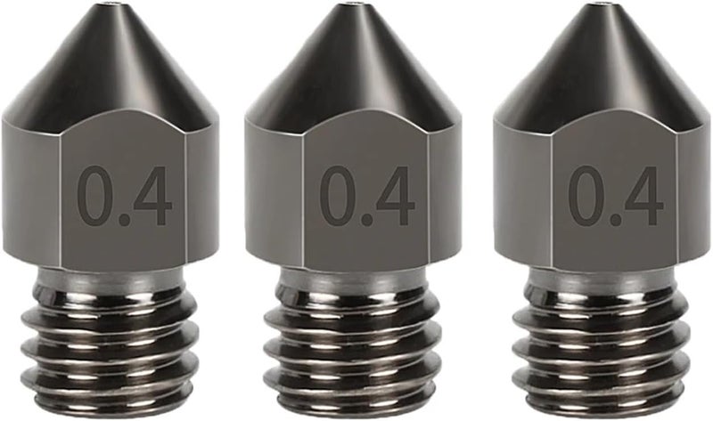1/2/3Pcs Hardened Steel Nozzle 0.4mm 3D Printer MK8 Nozzles Tool High Temperature Wear Resistant(3pcs MK8 Nozzles,1.0mm) - Image 1