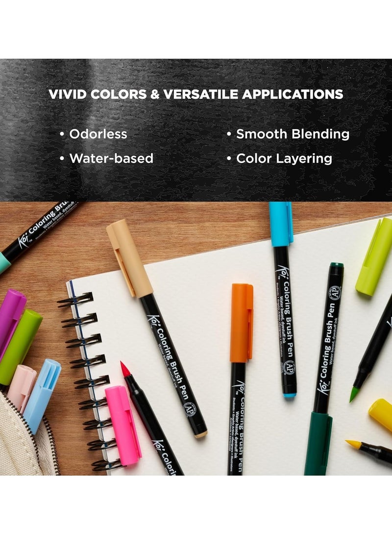 SAKURA 6-Piece Koi Colouring Brush Pen Gray Set - Image 5