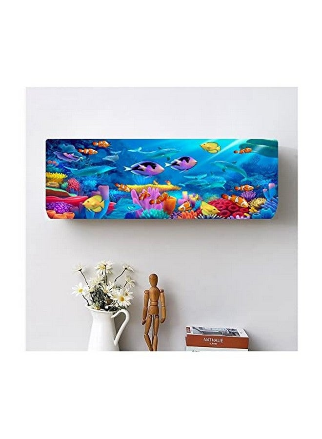 DARSHANAM WORLD Printed Air Conditioning Dust Cover Folding Designer Ac Cover for Indoor Split Ac 1.5 ton (97 x 31 x 21 .5 cm ) (CORAL), Polyester - Image 3