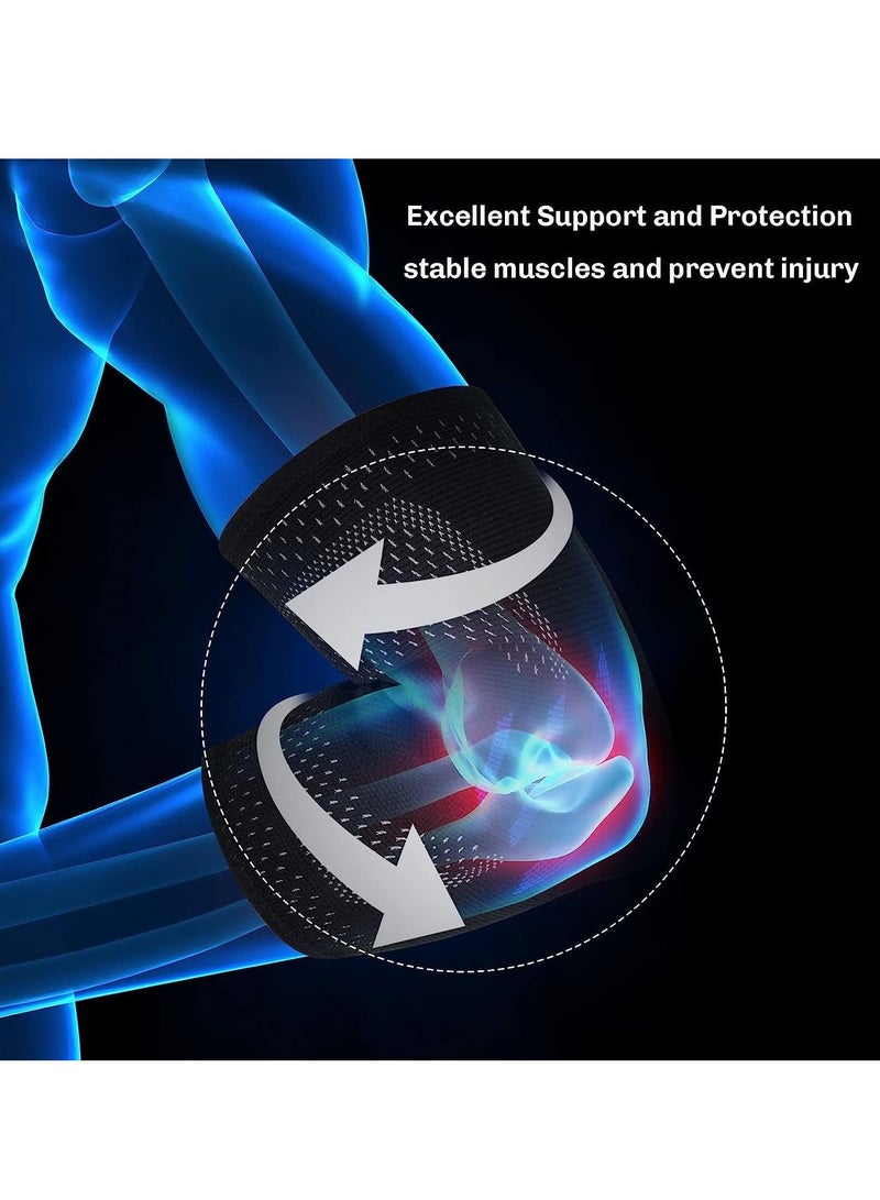 SYOSI 2 in 1 Tennis Elbow Brace for Men Women Compression Sleeve with Integrated Elbow Pads Breathable Tendonitis elbow Support Protector for Sports Golfer's Elbow Arthritis Treatment Reduce Joint Pain (S) - Image 4