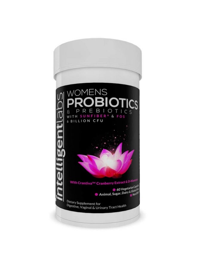 Intelligent Labs Women Probiotics Formula With Cranberry Extract Dmannose And Prebiotics All In One! 6 Billion Cfu Probiotic One Capsule A Day 2 Months Supply Per Bottle  - Image 1