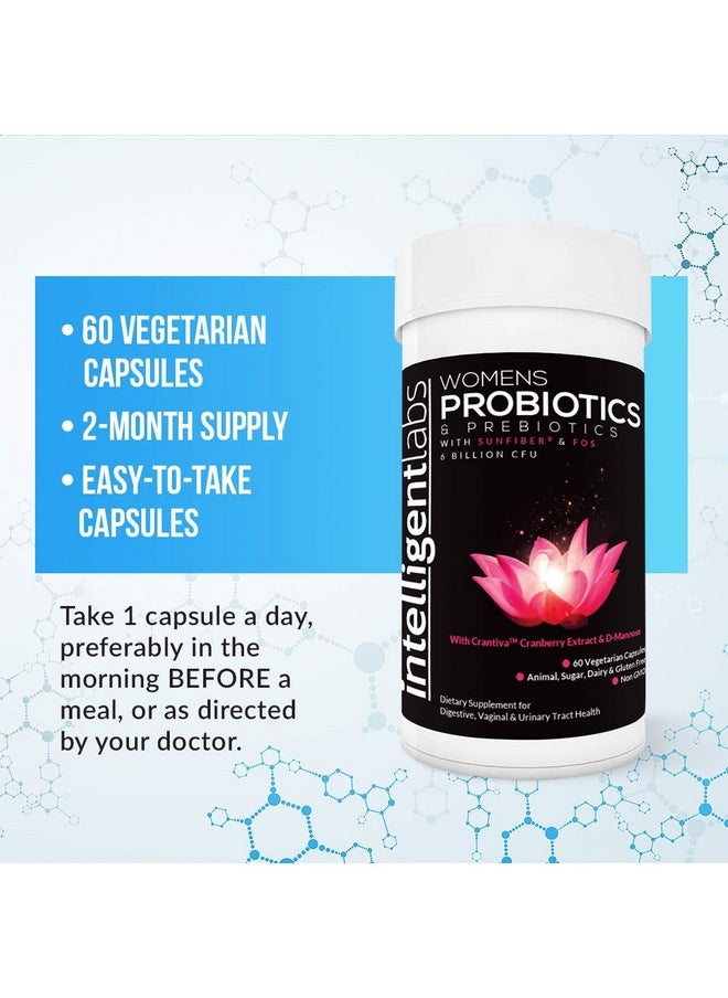 Intelligent Labs Women Probiotics Formula With Cranberry Extract Dmannose And Prebiotics All In One! 6 Billion Cfu Probiotic One Capsule A Day 2 Months Supply Per Bottle  - Image 4