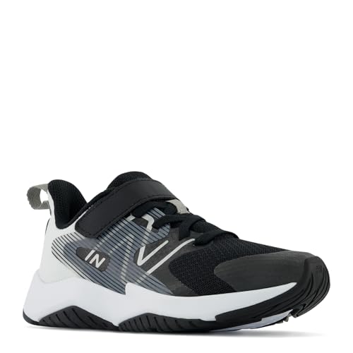 New Balance Kid's Rave Run V2 Hook & Loop Running Shoe, Black/White, 12 Little Kid - Image 2