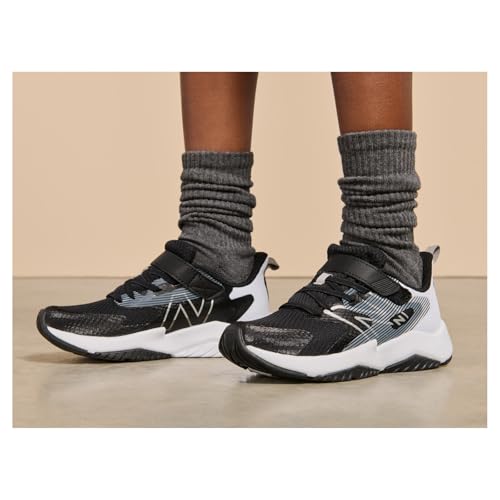 New Balance Kid's Rave Run V2 Hook & Loop Running Shoe, Black/White, 12 Little Kid - Image 5