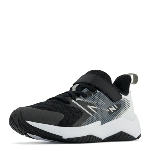 New Balance Kid's Rave Run V2 Hook & Loop Running Shoe, Black/White, 12 Little Kid - Image 4