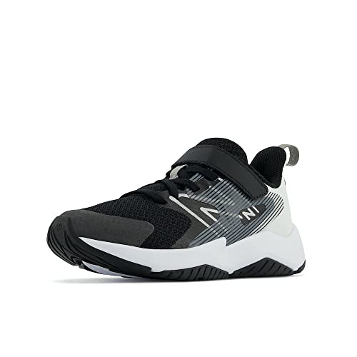 New Balance Kid's Rave Run V2 Hook & Loop Running Shoe, Black/White, 12 Little Kid - Image 1