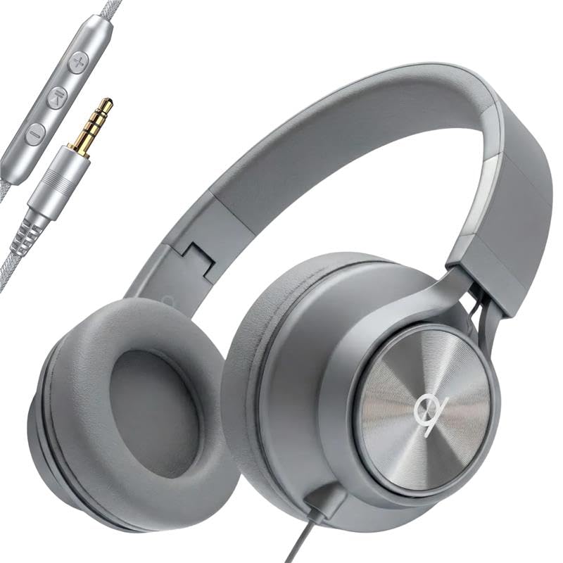 ARTIX CL750 Wired Headphones with Mic & Volume Control â€” Noise Isolating On-Ear Headphones for Computer and Laptop Wired, Plug in Corded Headphone with Wire (Foldable, Aux Jack 3.5mm) - Image 1
