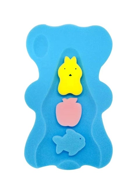 Baby Bath Cushion Infant Bath Sponge Bath Mat(Blue)
