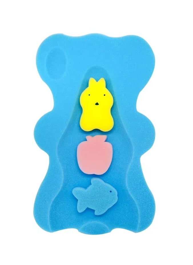 BabyShine Baby Bath Cushion Infant Bath Sponge Bath Mat(Blue)  - Image 1