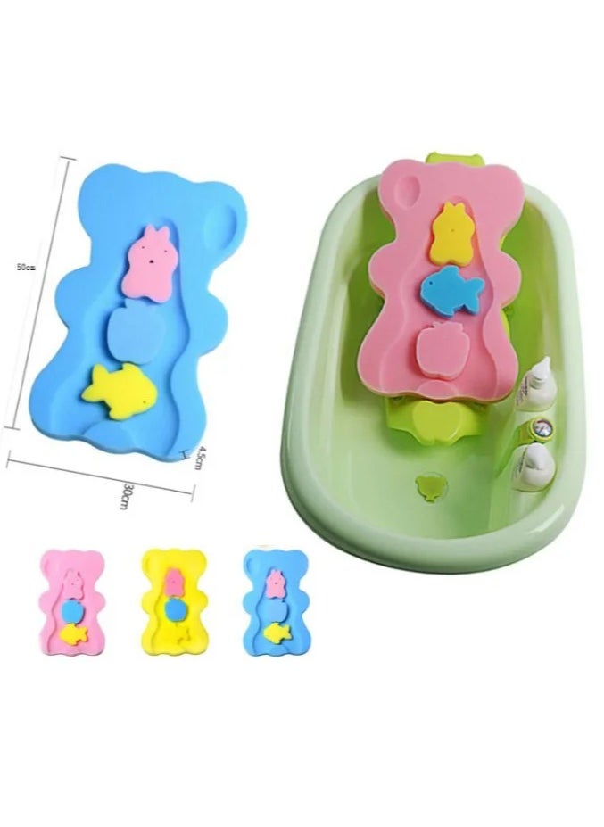 BabyShine Baby Bath Cushion Infant Bath Sponge Bath Mat(Blue)  - Image 2