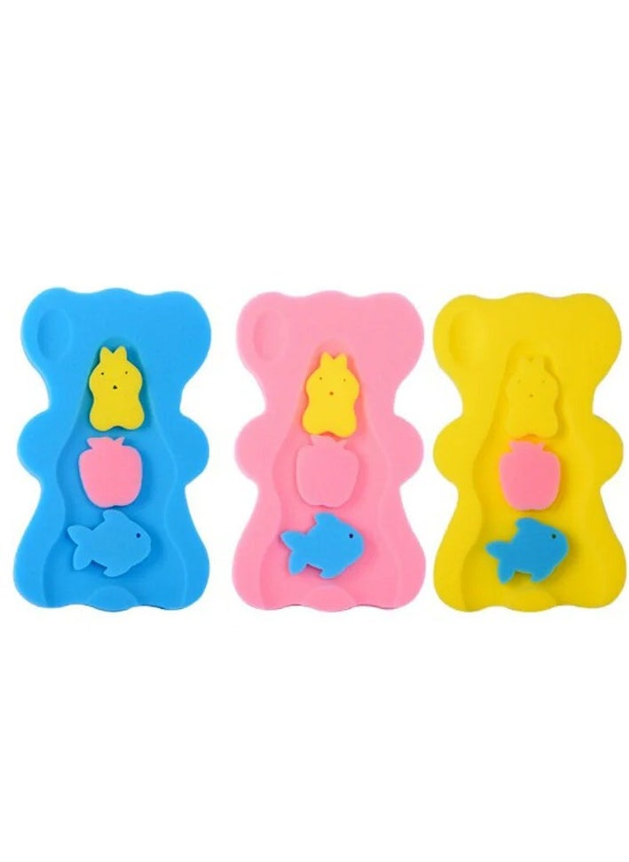 BabyShine Baby Bath Cushion Infant Bath Sponge Bath Mat(Blue)  - Image 3