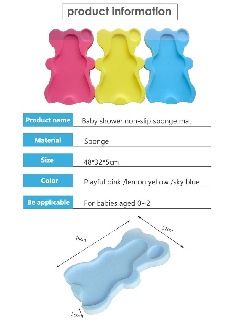 BabyShine Baby Bath Cushion Infant Bath Sponge Bath Mat(Blue)  - Image 4