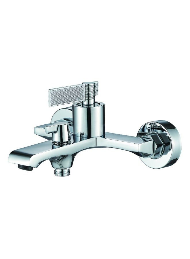 Milano Luxe Drift Bath Shower Mixer Set - Chrome & Brass, 10-Year Warranty, DIY Installation, Stylish Silver Finish, Ideal for Indoor Bathrooms