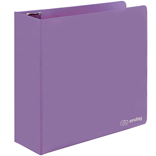Enday 3 Inch Binder 3 Ring Binders Purple, Slant D-Ring 3” Clear View Cover with 2 Inside Pockets, Heavy Duty Colored School Supplies Office and Home Binders – by Enday - Image 2