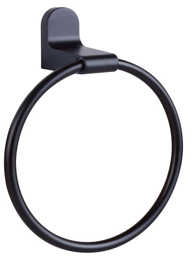 Canarm LYLA MBK Towel Ring - Chic Matte Black Aluminum, 6.75" W x 8" H, Designer Wall-Mounted Towel Holder for Modern Bathrooms - Image 1