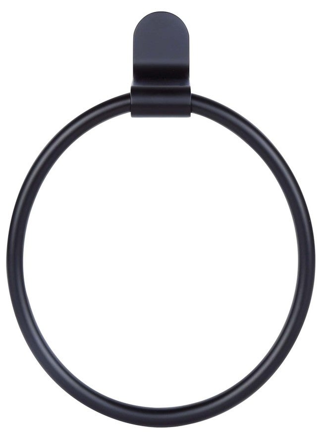 Canarm LYLA MBK Towel Ring - Chic Matte Black Aluminum, 6.75" W x 8" H, Designer Wall-Mounted Towel Holder for Modern Bathrooms - Image 2