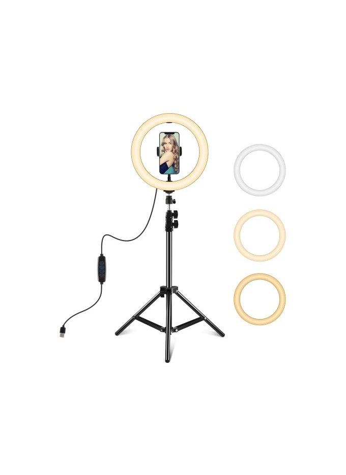 PULUZ - Puluz 10inch Led Ring Vlogging Photography Video Light Kits Live Broadcast USB 3 MODES DIMMABLE WITH 1.1M TRIPOD MOUNT PKT3035 - Image 1