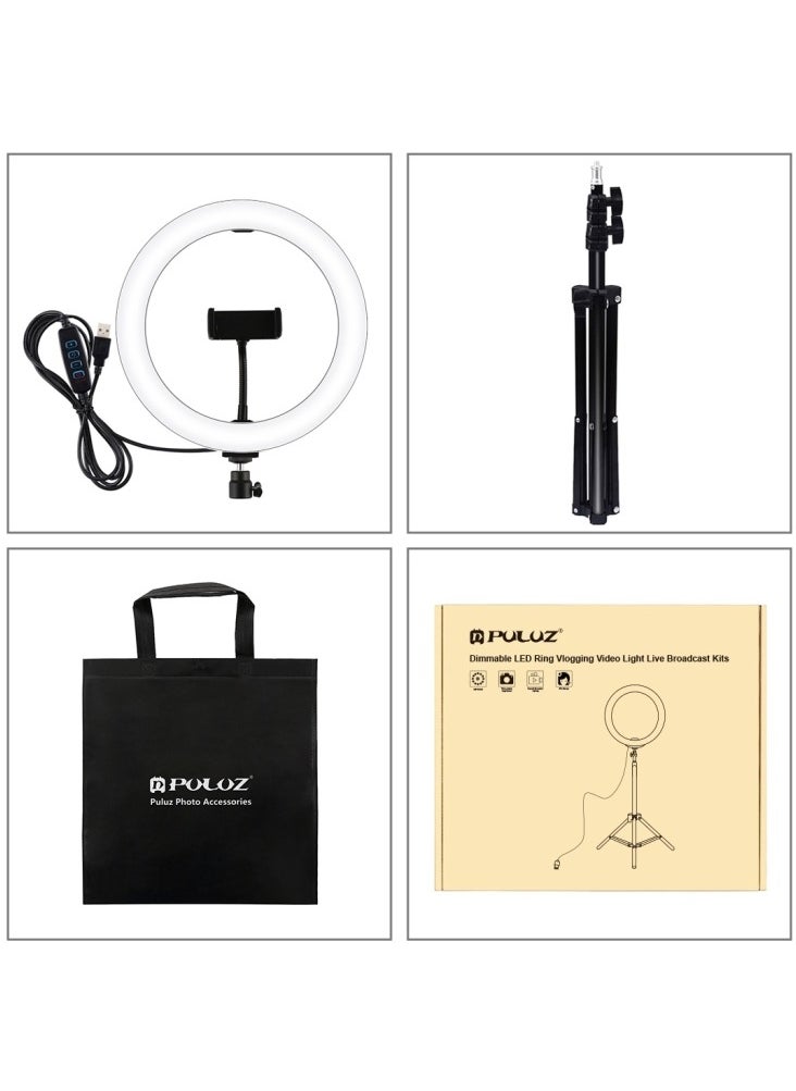PULUZ - Puluz 10inch Led Ring Vlogging Photography Video Light Kits Live Broadcast USB 3 MODES DIMMABLE WITH 1.1M TRIPOD MOUNT PKT3035 - Image 1