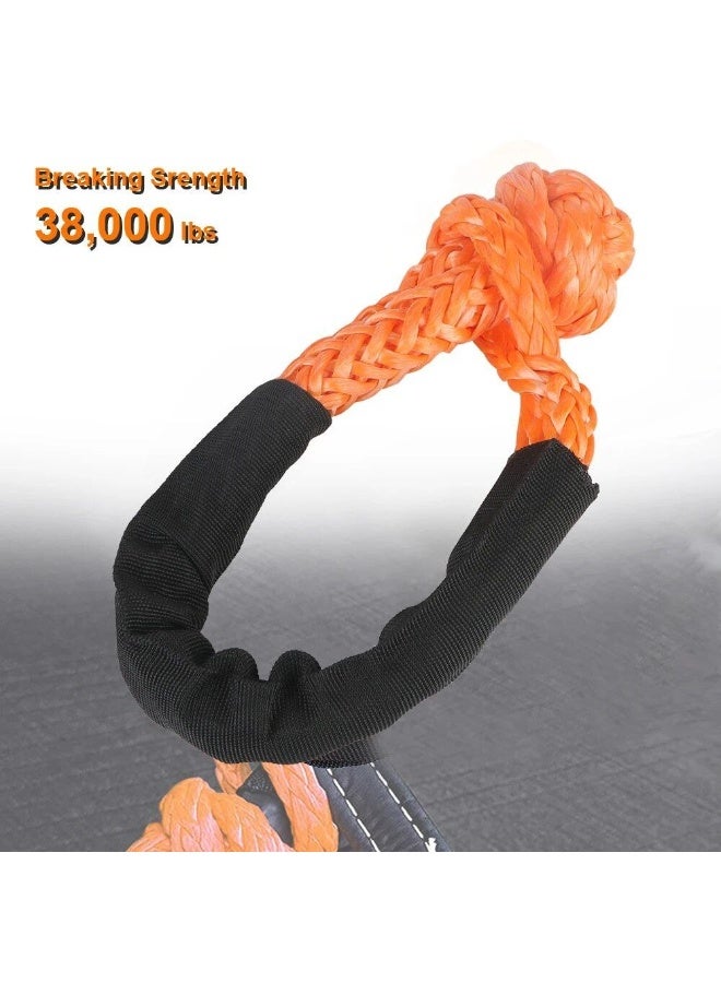 17-ton (38,000 lb) soft industrial car tow rope for safe, heavy-duty towing; car tow ring - Image 2