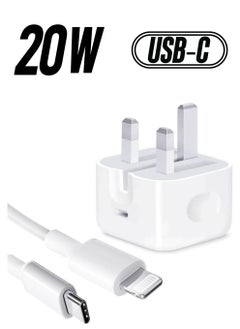 【MFi Certified】 iPhone 20W Charger Plug and 2M USB C to Lightning Cable PD Fast Charger USB C Plug Data Lead Compatible with iPhone 14/14 Plus/14 Pro/14 Pro Max/13/12/11/11 Pro/XS Max/XR/X/8/7/iPad