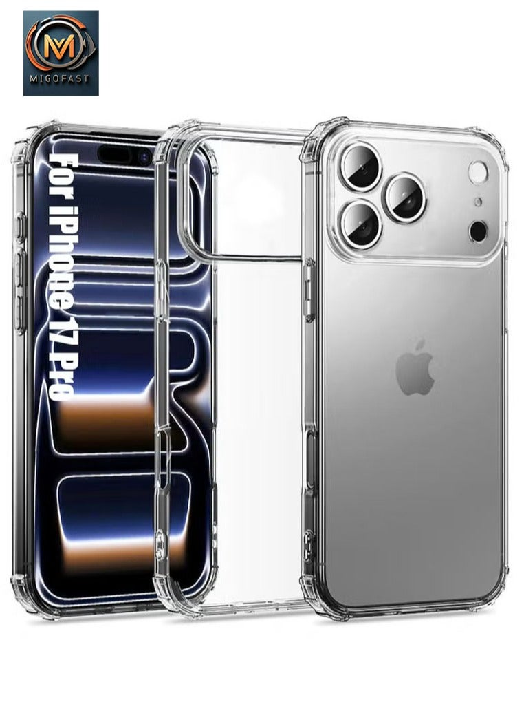 ميجوفاست جراب شفاف لهاتف iPhone 17 Pro [مضاد للصدمات] [حماية بدرجة عسكرية] جراب هاتف Gorilla Reconstructed Corners Slim Fit Soft Flex TPU Bumper لهاتف iPhone 17 Pro، شفاف للغاية - Image 1