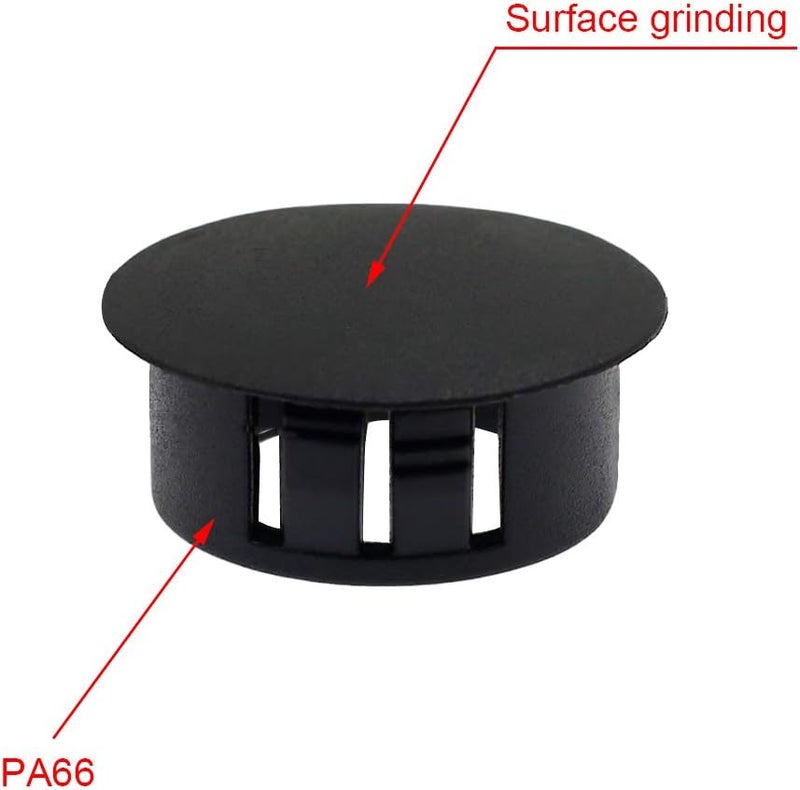 Suiwotin 60PCS 19mm (3/4") Black Hole Plugs Plastic Flush Type Hole Plugs Snap in Locking Hole Tube, Furniture Fencing Post Pipe Insert End Caps (Black) - Image 4